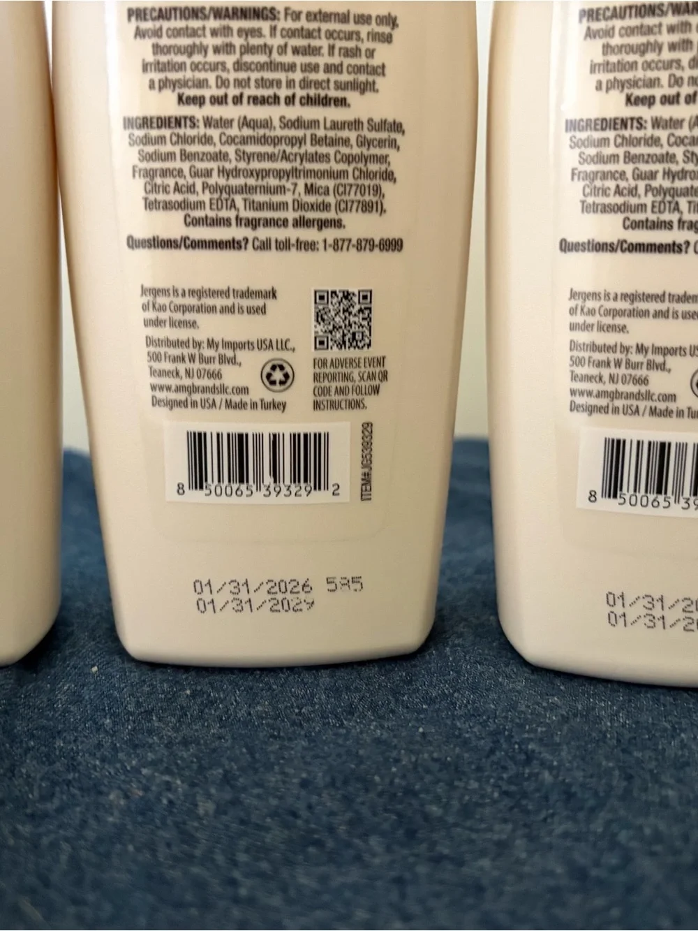 LOT OF 5 Jergens Moisturizing Hand Wash Soap Enriching Shea Butter Scent